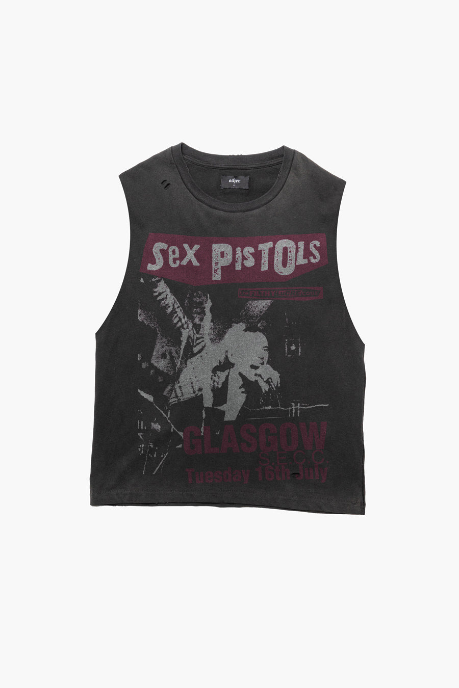 SEX PISTOLS LIVE IN GLASGOW VINTAGE TANK |  HEAVY RELIC BLACK