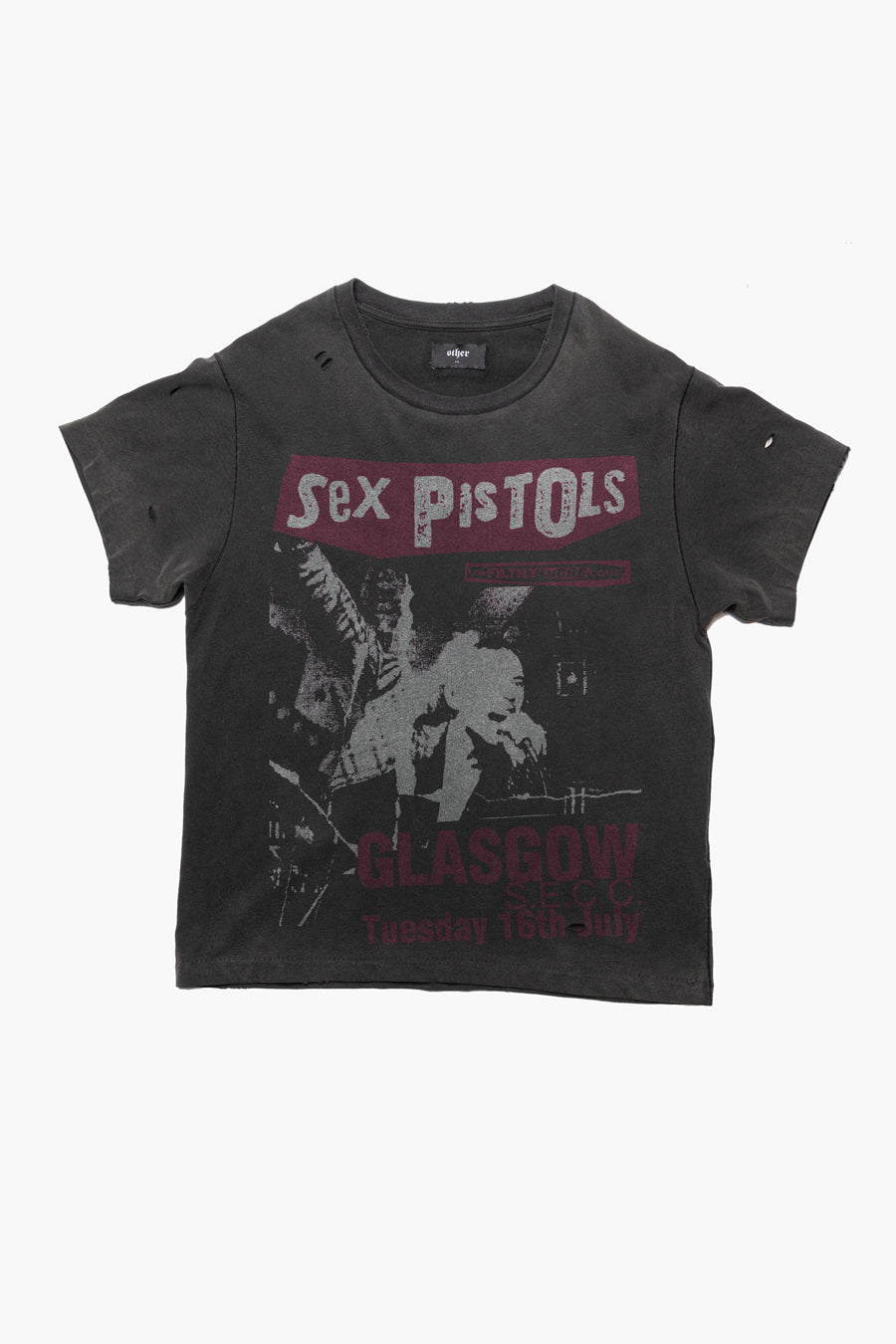 SEX PISTOLS LIVE IN GLASGOW VINTAGE TEE |  HEAVY RELIC BLACK