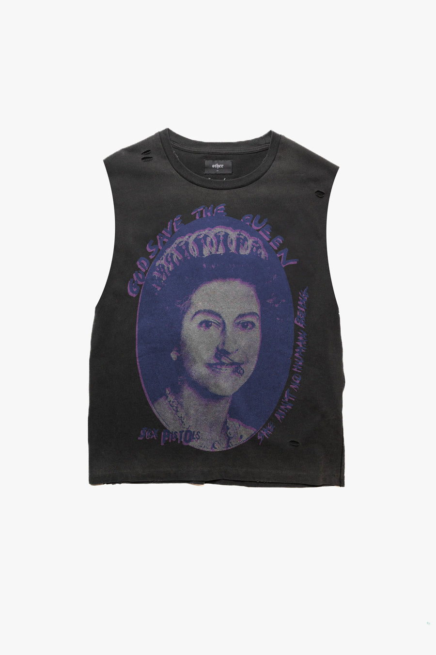 SEX PISTOLS SHE AIN'T NO HUMAN BEING VINTAGE TANK | HEAVY RELIC BLACK