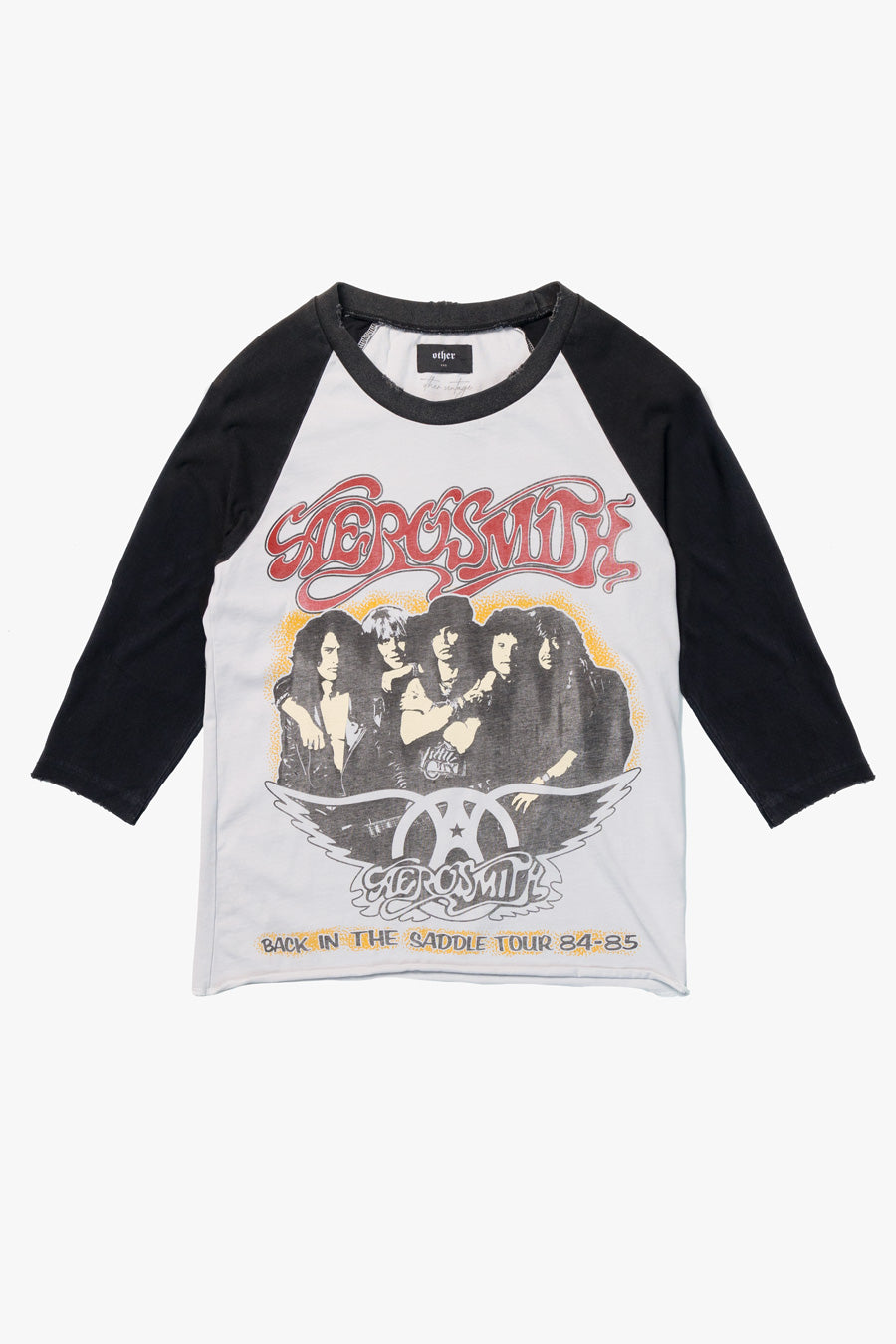 Aerosmith 'Back in the Saddle' Baseball Vintage Tee | White