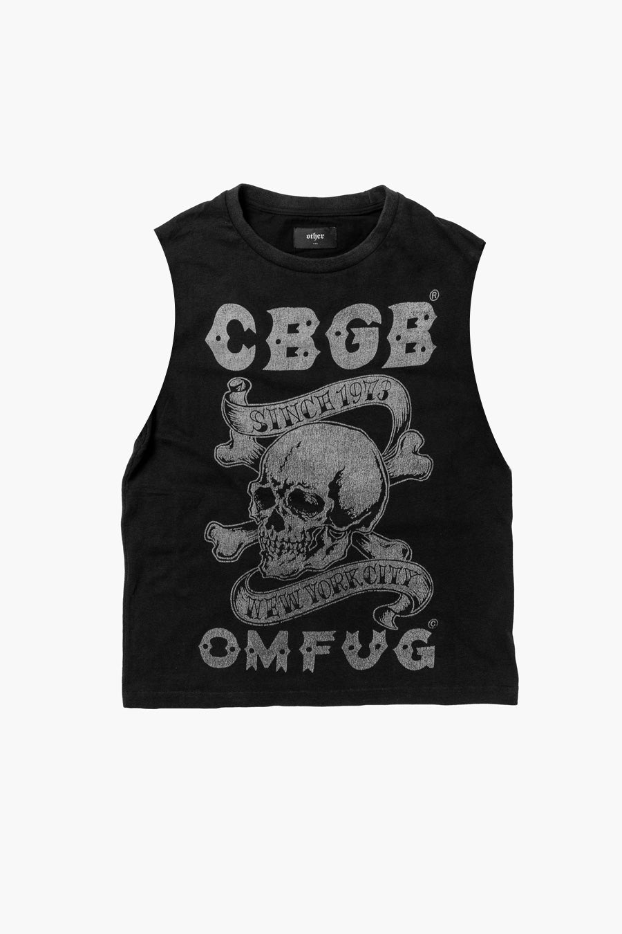 CBGB SKULL & CROSSBONES VINTAGE TANK | WORN BLACK