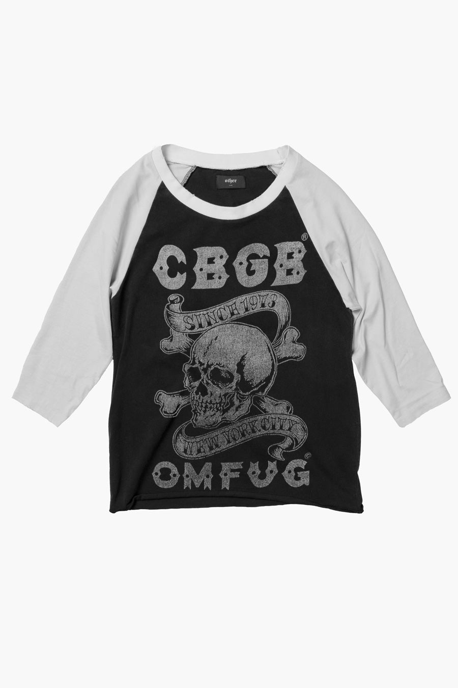 CBGB SKULL & CROSSBONES VINTAGE BASEBALL TEE | BLACK